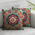 thumbnail image 2 of COMIO  Throw Pillow Covers, Red Mandala Ethnic Flower Home Decor Set of 2 Pillow Cases, Sofa Cushion Couch Sofa Pillowcases Decorative, 2 of 6