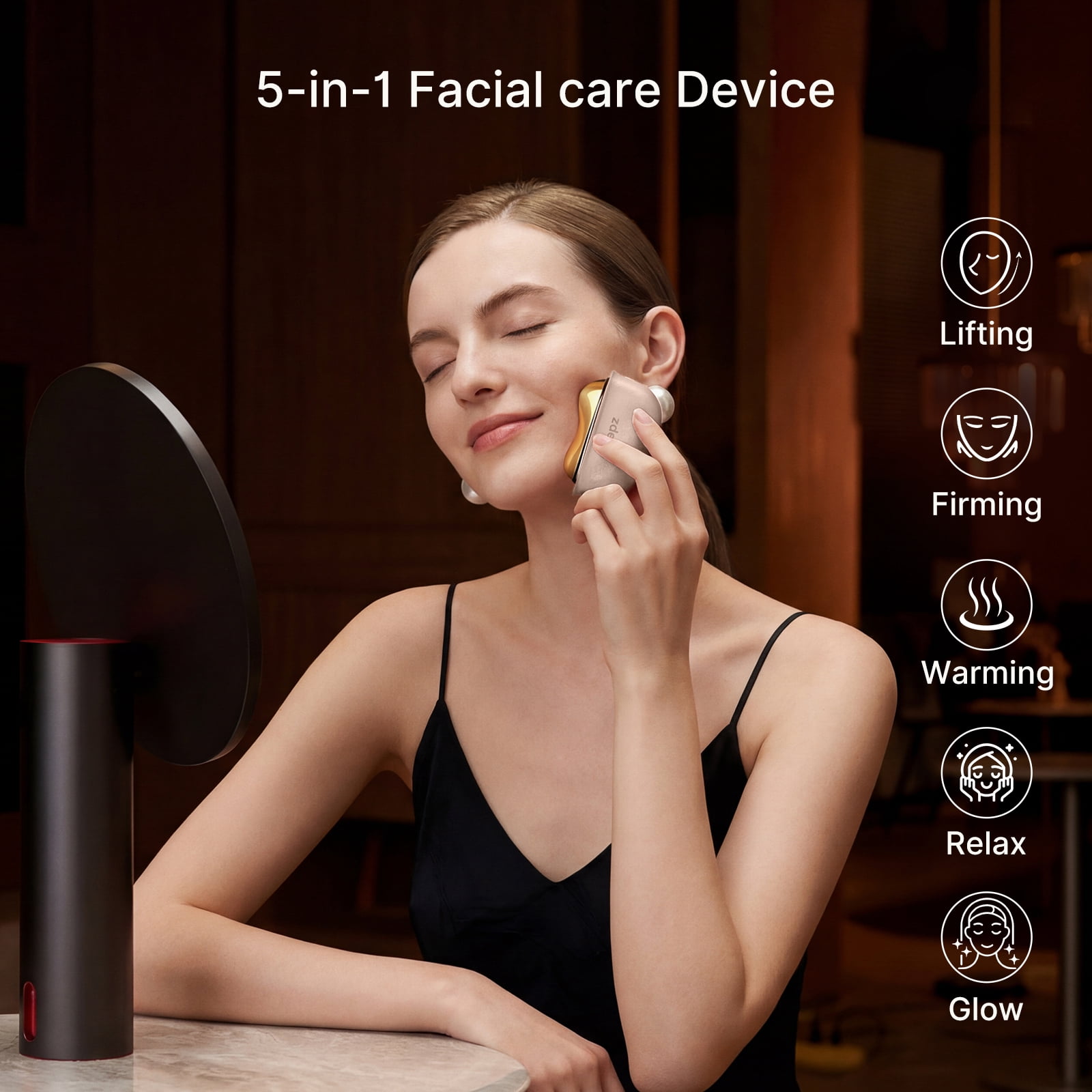 Zdeer LED Red Light Therapy Facia& Neck Massager – Heated Gua Sha Facial Sculpting Device with Vibration for Firming & Lifting, Perfect Christmas & Valentine’s Day Gift for Her