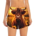 thumbnail image 2 of Daiia Vintage Sunflower Cow A Pattern Women's 2 in 1 Running Shorts - Lightweight Athletic Workout Gym Yoga Shorts Liner with Phone Pockets-XX-Large, 2 of 7