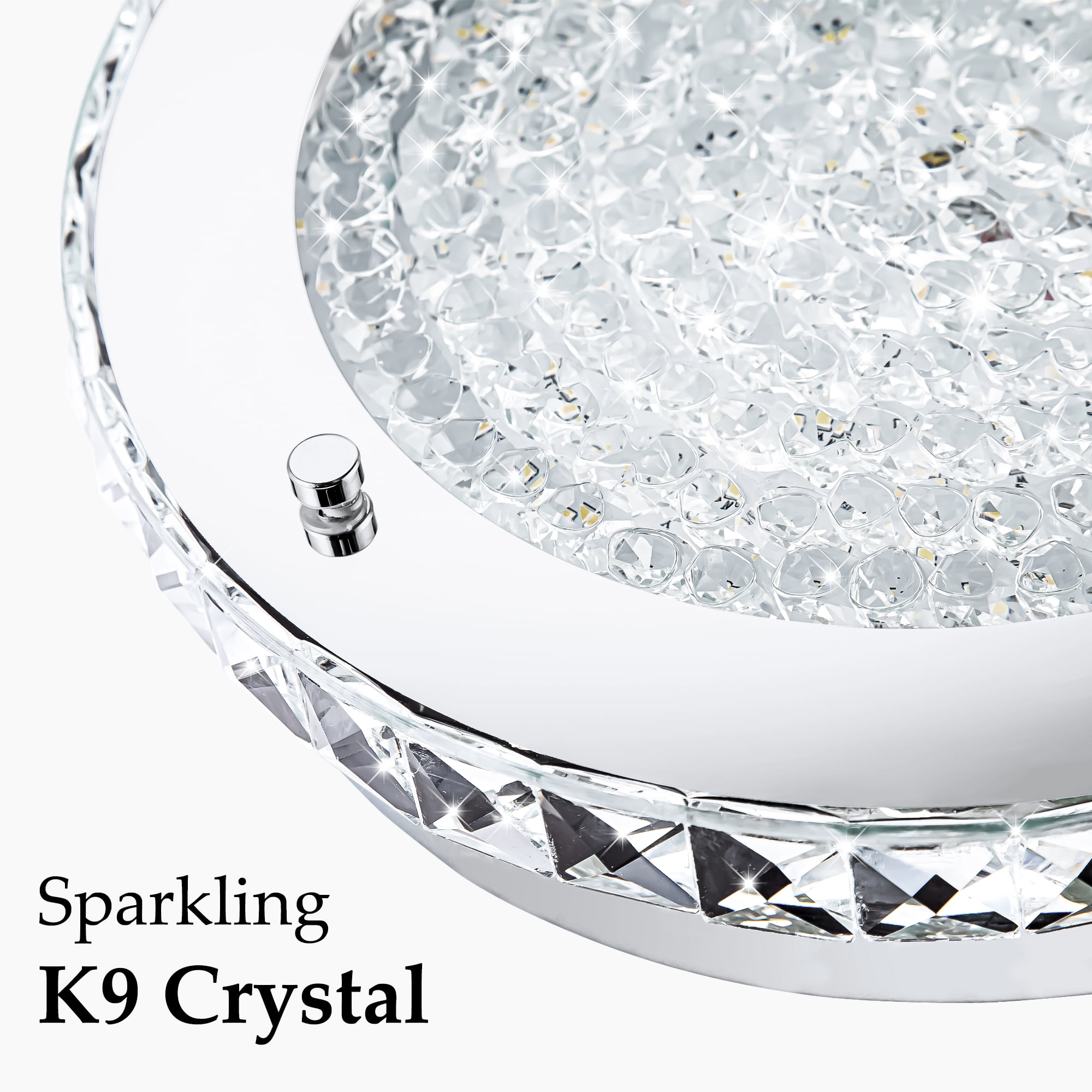 Uznhty LED Ceiling Light Flush Mount 13 Inch Crystal Ceiling Light,Bathroom Ceiling Light Fixtures for Kitchen Porch Living Room Dimmable 4000K
