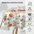 thumbnail image 4 of Round Tablecloth 60 inch, Floral Round Table Cloth, Stain Resistance, Water Repellent and Wrinkle-Free, Fall Flower Circle Tablecloth for Home Kitchen Dining Party Patio Indoor and Outdoor Use, 4 of 6