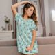 thumbnail image 3 of Fotbe Sea Turtle Bata de Dormir para Mujer con Estampado, Camisón de Algodón de Manga Corta, Ropa de Dormir Casual, 3 of 6