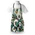 thumbnail image 3 of Teal Apron, Modern Urban Jungle Boho Concept Dancing Daisy with Curving Leaves Huddle, Unisex Kitchen Bib with Adjustable Neck for Cooking Gardening, Adult Size, Sea Green Pale Mustard, by Ambesonne, 3 of 3