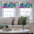thumbnail image 5 of LALILO Kitchen Curtain Valance Beautiful Garden Silk Scarf Rod Pocket Window Curtain 52"x 18" Set of 2, 5 of 7