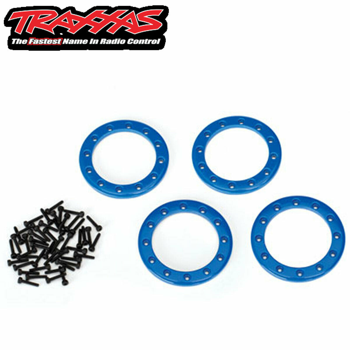 New Traxxas TRX4 Beadlock Rings Blue (1.9) (Aluminum) (4)/ 2x10 CS (48