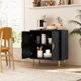 thumbnail image 4 of HLR Sideboard Storage Cabinet with 2 Doors, Accent Cabinet with Decorative Embossed Pattern Doors, Sideboard Buffet Cabinet for Living Room, Kitchen, Dining Room, Hallway, 4 of 6