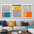 thumbnail image 2 of Midcentury Modern Framed Wall Art for Living Room Set of 3 Mid Century Modern Abstract Canvas Painting Print Boho Color Blocks Home Decor Colorful Minimalist Pictures for Bedroom 12"x16"x3, 2 of 6