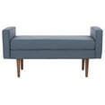 thumbnail image 4 of SAFAVIEH Henri Mid-Century Cushioned Bench, Navy/Walnut, 4 of 9