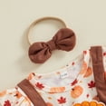 thumbnail image 6 of Cjfdfy Newborn Baby Girl Thanksgiving Outfit Turkey Patch Long Sleeve Corduroy Romper Dress And Headband 2Pcs Infant Cute My First Thanksgiving Clothes 0-18M, 6 of 9