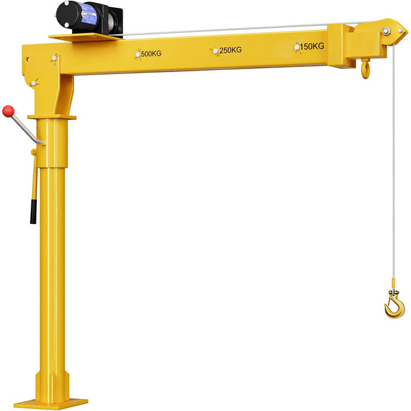 1100 lb Electric Pickup Truck Crane, Folding Truck-Mounted Crane 3500lb 12V Electric Winch, Painted Steel Pickup Truck Jib Cranes Hoist, 360°Swivel for Lifting Goods in Construction, Factory
