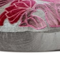 thumbnail image 2 of The HomeCentric Pillow Case Covers With Zipper, Silver Pillows Cover, Floral Velvet Applique Pillows Cover, Pack of 2, 14x14 inch (35x35 cm Square Silk Throw Pillows Cover, Floral - Fuchsia Lotus, 2 of 3