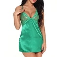 thumbnail image 4 of Ropa de dormir de encaje Lencería para mujer Conjunto de ropa interior de camisón con correa para niña, Verde, L Noticed XX000068-15, 4 of 7