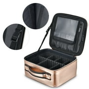 Byootique Small Makeup Case Cosmetic Bag Storage Box Mirror Toiletry Organizer