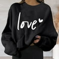 thumbnail image 2 of Gibobby Sudadera oversize mujer Sudadera de cuello redondo para mujer de otoño e invierno suéter colorido de manga larga lindo clásico(Negro,M), 2 of 4