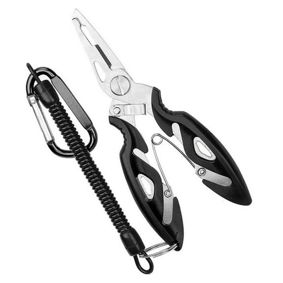 Flexible Angling Pliers Wear-Resistant Stainless Steel Automatic Reset Spring Lure Pliers for Fishing