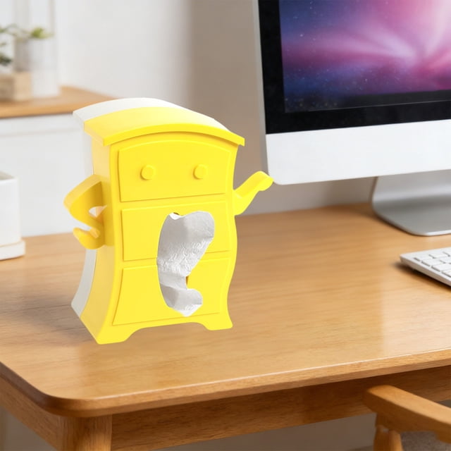 Dvkptbk plastic tissue box Colorful Funny Plastic Tissue Cover Box with Support-Spring for Office Home Kitchen Toilet