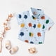 thumbnail image 3 of Gibobby blusas de cuello Camisetas de manga corta con estampado de cuadros a rayas para bebés y niños, camisetas informales con , camisetas tropicales con botones(Aqua, 18-24 Meses ), 3 of 5