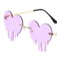 thumbnail image 4 of Gafas de sol con forma de corazón derretido para mujer, con personalidad irregular, para exteriores. púrpura, 4 of 5
