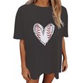 thumbnail image 1 of adviicd T-Shirts pour Femmes T-Shirt d'Été Mignon Graphique Ample Col Rond Manches Courtes Hauts Décontractés Gris Foncé,TTG, 1 of 3
