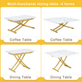 thumbnail image 3 of Space-Saving Height-Adjustable Folding Table with X-Metal Legs - 4-in-1 Multifunctional Wood Dining and Coffee Table for Small Spaces in Living Room Kitchen Dining, 3 of 9