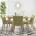 thumbnail image 2 of GDF Studio Brittany Mid Century Modern Fabric Upholstered 5 Piece Dining Set, Green Tea and Natural Oak, 2 of 13