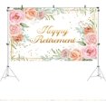 thumbnail image 2 of Fondo de feliz jubilación para mujeres, fondo fotográfico con lunares dorados y flores rosas, decoraciones para fiesta de jubilación de damas, pancarta de accesorios para fotomatón de "Felicitaciones, 2 of 3
