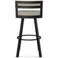 thumbnail image 4 of Amisco Travis 26 in. Swivel Counter Stool - Greige Faux Leather / Black Metal, 4 of 9
