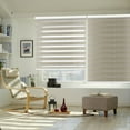 thumbnail image 5 of MiLin Cordless Blackout Zebra Blinds, Light Control Shading Privacy Dual Layer Roller Window Shades and Blinds, Fast Delivery Custom Cut to Size 12-70 Width Inch (Blackout Linen, 47" W X 48" H), 5 of 6