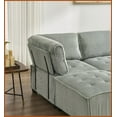 thumbnail image 3 of Modern Mint Green Corduroy Modular Sectional Sofa - 6-Seat U-Shaped with Reversible Chaise, Removable Covers for Living Room, 3 of 22