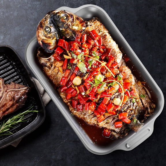 HONMEET Stainless Steel Roasting and Grilling Pan for Home Kitchen, Cookware 1-Pack for Oven and Grill Use