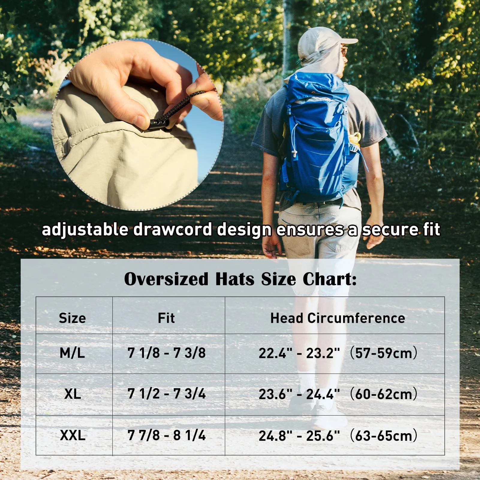 TOP-EX XL/XXL Waterproof Baseball Cap Men with Neck Flap UV Protection Sun Hats Women, Foldable Summer Hats Safari Hiking Outdoor Hat Breathable Adjustable Dark gray L/XL