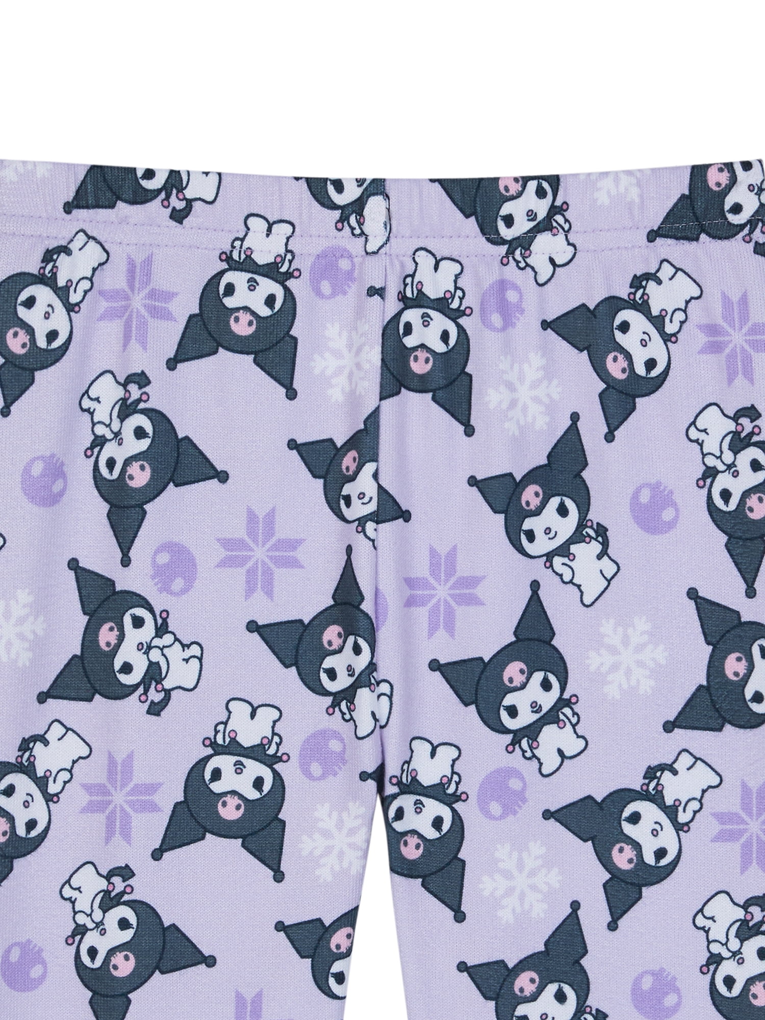 Kuromi Girls Long Sleeve Snug Fit Top and Pant Pajama Set, 2-Piece, Sizes 4-10