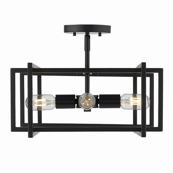 Golden Lighting Tribeca 4-light Semi-Flush Mount in Matte Black