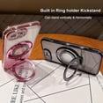 thumbnail image 2 of for iPhone 16e 6.1" 2025 Magnetic Kickstand Case, Compatible with Magsafe Bling Glitter Diamonds Rhinestone Ring Holder Camera Lens Protector Girls Woman Cute Cover for iPhone 16e, Purple, 2 of 6