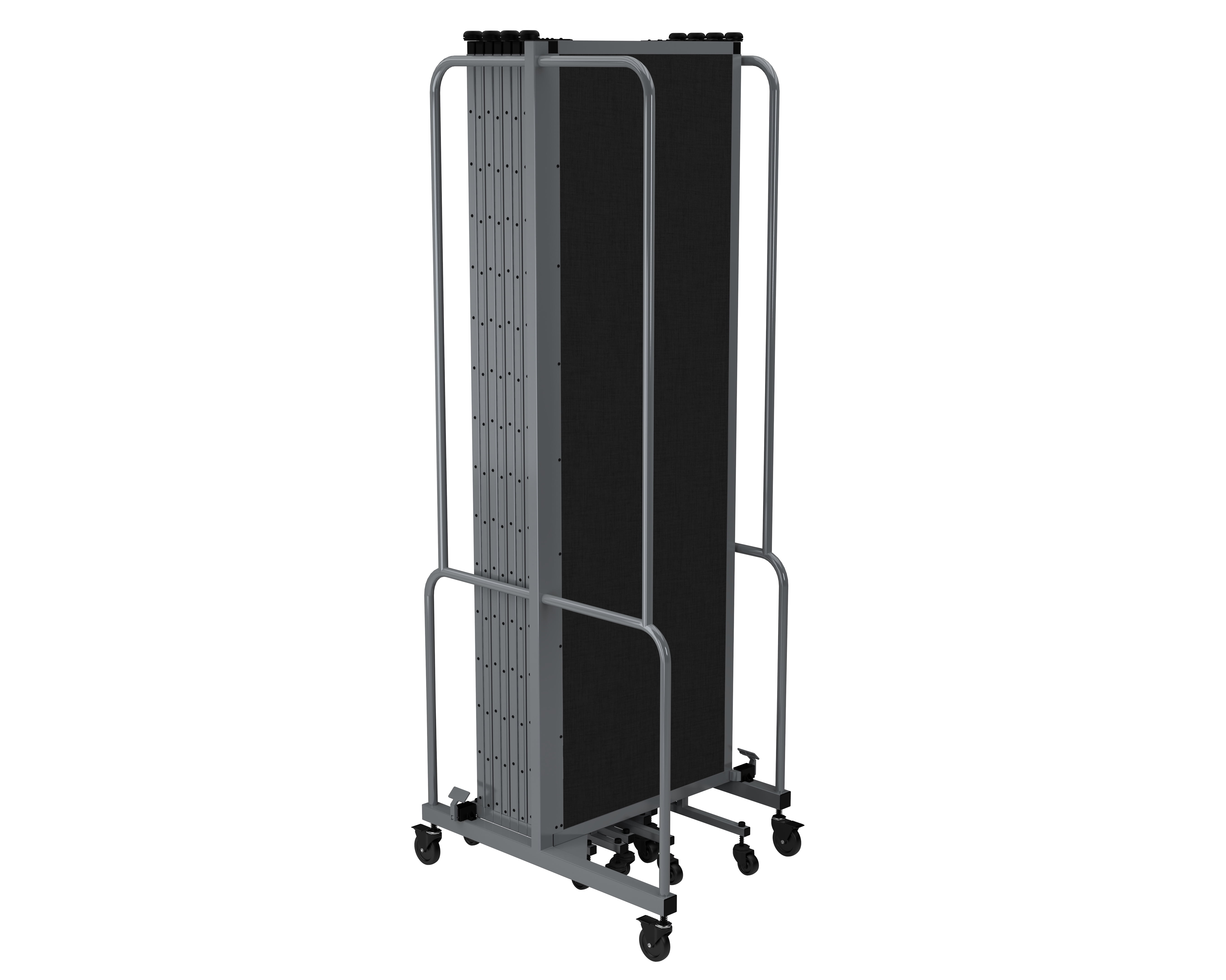 Hampden Furnishings Otis Collection Portable Room Divider, 9 Black Panels, Grey Frame