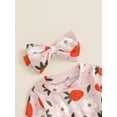 thumbnail image 6 of Suealasg Newborn Infant Girl Autumn Outfits Long Sleeve Crew Neck Flower Print Romper Bodysuit+Headband 3 6 9 12 18 Months Baby Girl Clothes, 6 of 7