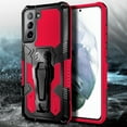 thumbnail image 3 of Nagebee Case for Samsung Galaxy S21 Plus with Screen Protector (Soft Full Coverage), Belt Clip [Built-in Kickstand], Dual Layer Full Body Shockproof Protective Rugged Defender Case (Red), 3 of 5