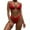 Red, variant on Huowey Women Solid Color Push-Up Padded Bra Beach Bikini Set Swimsuit Beachwear Swimwear Vacation Beachwear Honeymoon Cruise Trendy Wear
