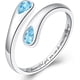 thumbnail image 1 of Thumb Rings for Women - 925 Sterling Silver Birthstone Open Teardrop Encouragement Adjustable Ring Women Gifts for Teens Mom Birthday Mother's Day St Patricks Day, 1 of 4