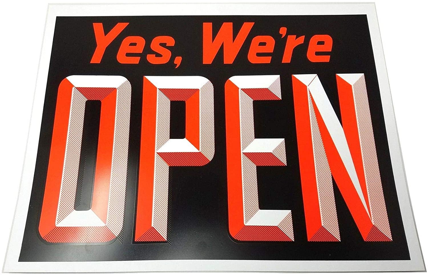 Classic Brown Premium Brushed Aluminum Sign Yes We are Open CGSignLab 5-Pack 16x16 