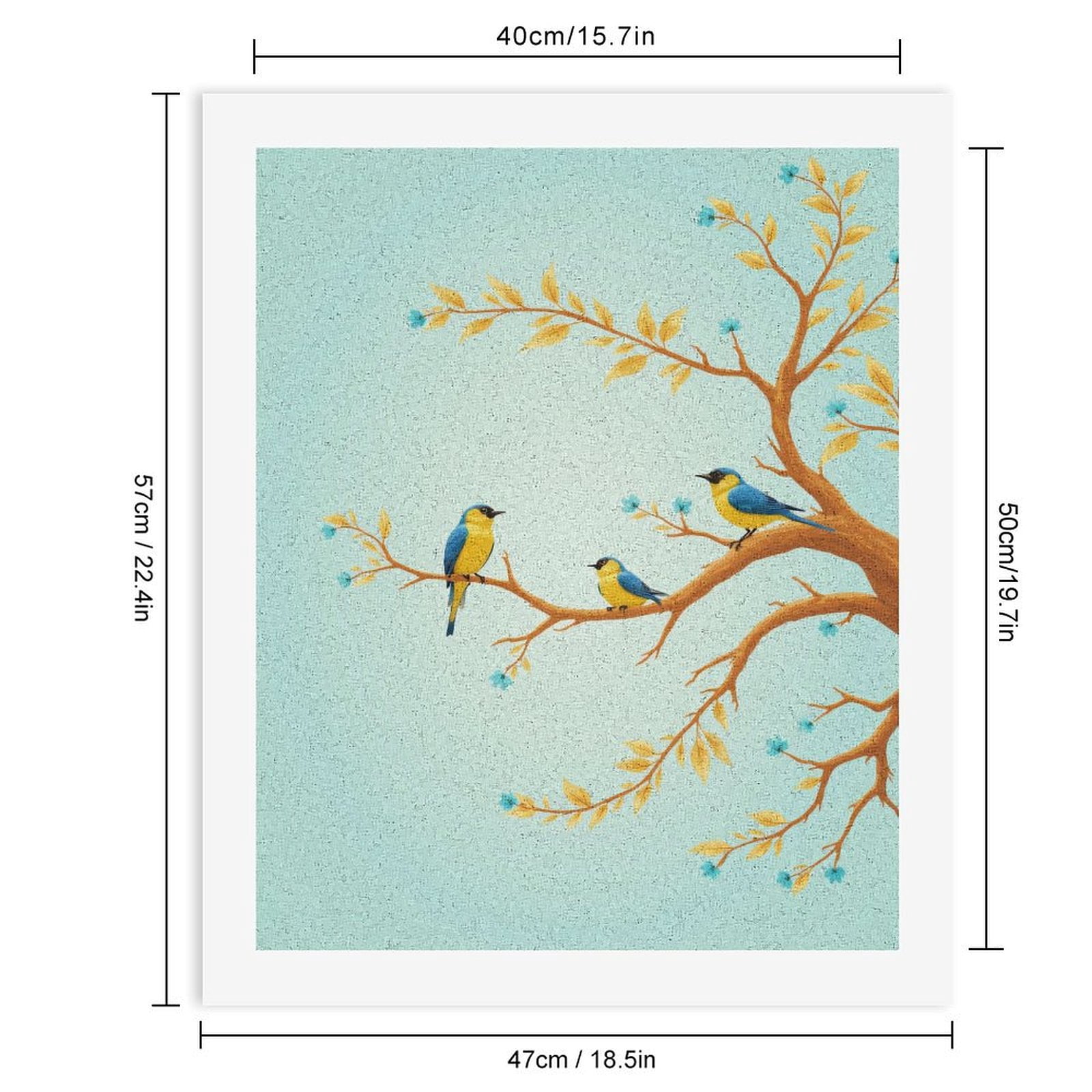 Paint By Numbers Kit for Adults Beginner - DIY Colorful Birds on Branch Art Canvas Painting Kits for Adults, Frameless Paint By Number for Adults for Home Wall Decor 16x20 Inch
