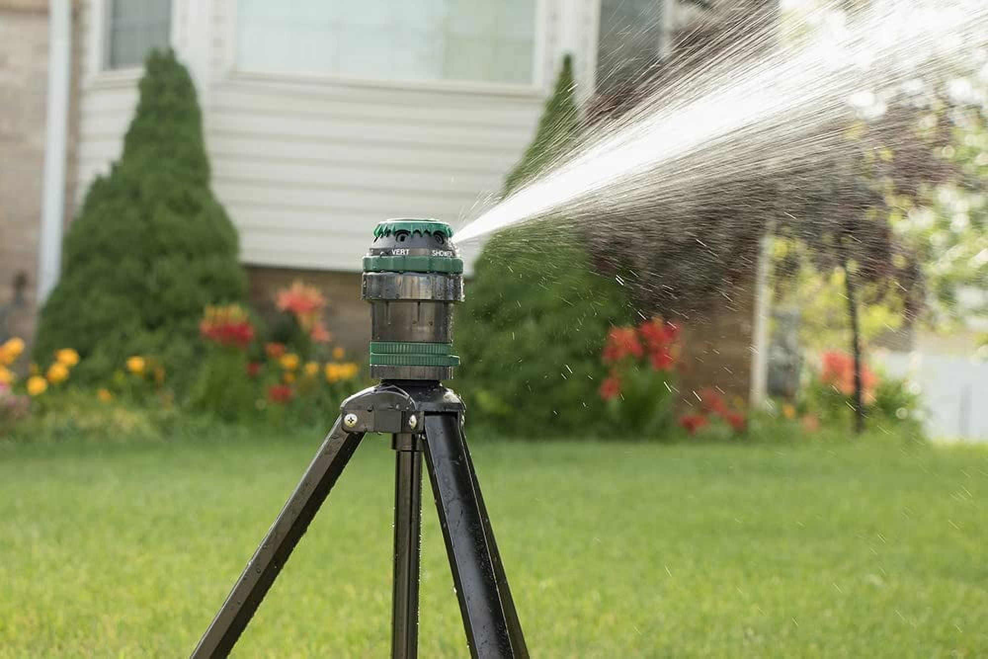 Orbit 15-30 ft H2O-Six Tripod Lawn Sprinkler, Adjustable