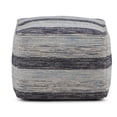 thumbnail image 2 of Simpli Home Clay 18 inch Wide Boho Square Pouf in Patterned Blue Melange Cotton, 2 of 4