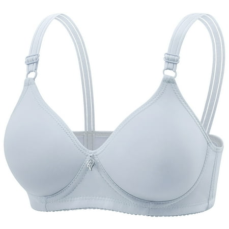 Sheghy Adjustable Back Hook Wireless Bra-Seamless Thin Comfort T-Shirt Bra/Sports Bras Clearance Blue