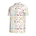 thumbnail image 2 of Xecao Summer Rabbit for Mens' Casual Short Sleeve Button-Down Polo Shirts for a Classic Golf Look, 2 of 9
