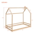 thumbnail image 2 of Harper & Bright Designs Twin Size Wood Floor House Bed, Wooden Bedframe with Roof for Kids Teens, Natural, 2 of 11