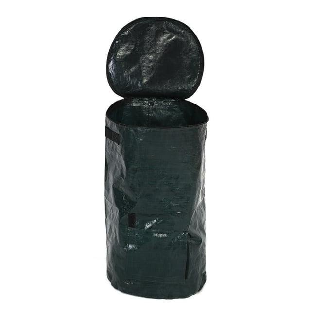 PE Compost Bag, 2 Sizes Organic Waste Kitchen Garden Yard Compost Bag Environmental PE Cloth Planter Organic Compost Bag