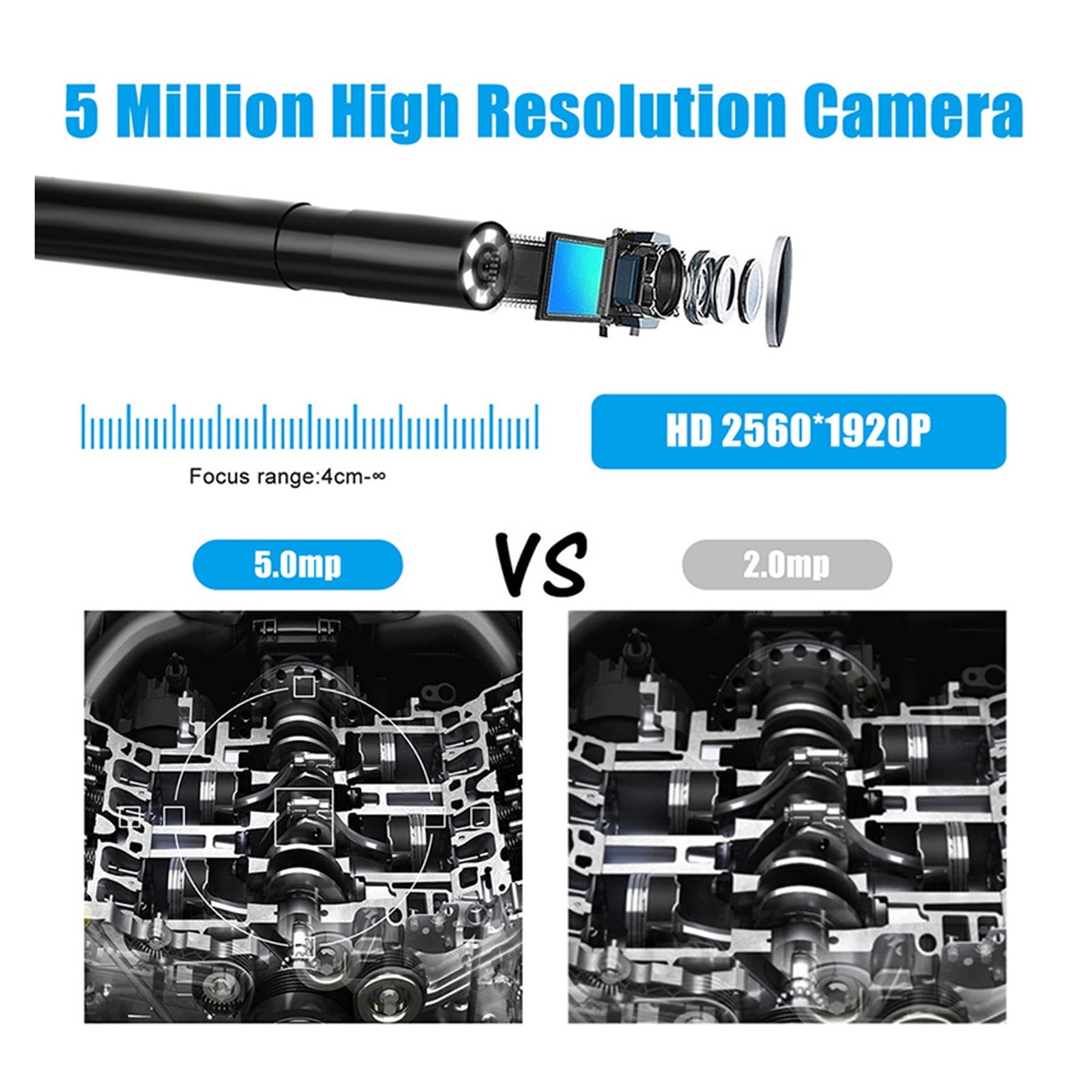 Wireless Inspection Camera 2.0MP 1920P HD WiFi Endoscope Camera With LED Light 5.5MM Borescope Camera , User-Friendly Borescopes