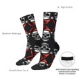 thumbnail image 4 of Rateoe Skull santa hat for Women Casual Calf Socks - Cute Crew Socks - Thin Soft Above Ankle Socks Size 5-11, 4 of 6