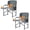 Grey-2 Set-Standard, variant on Aluminum Oversized Camping Chair  Lightweight Portable Directors With Side Table Detachable Pocket For Outdoor Lawn Picnic Support 400lbs Tan